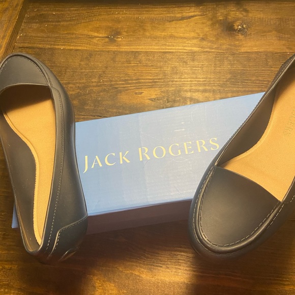 NWT Jack Rogers Navy Jelly Millie Moccasin Sz 8. Box Included. - Picture 3 of 5